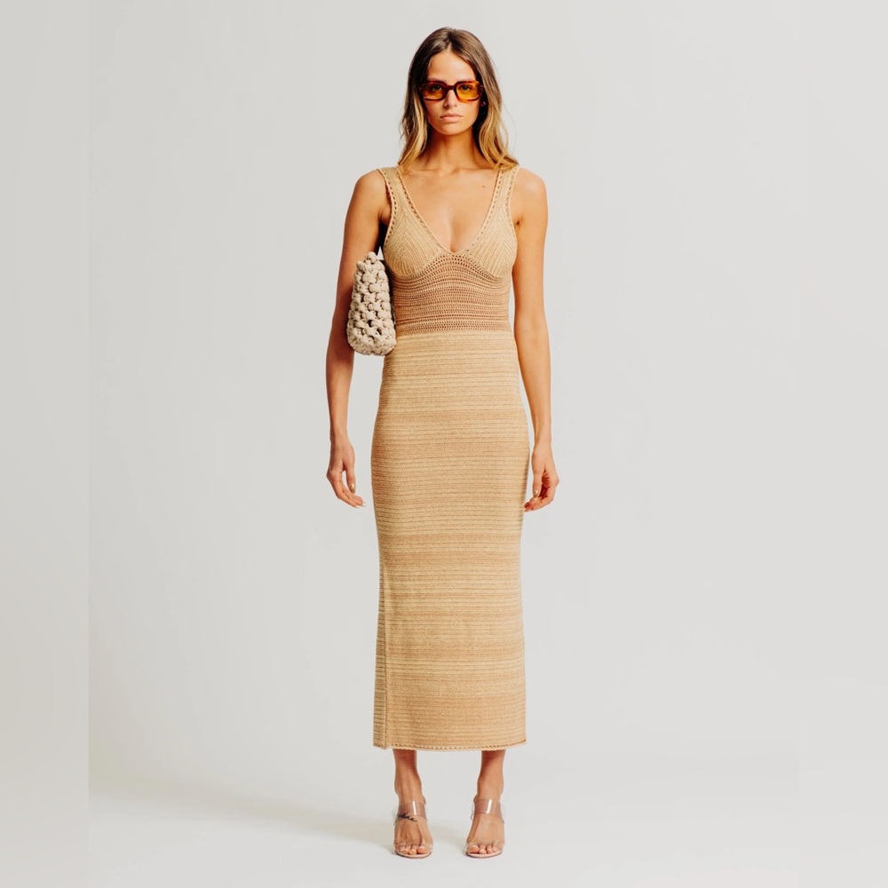 NWT Ronny Kobo Madi Open-Back Knit Maxi Dress S